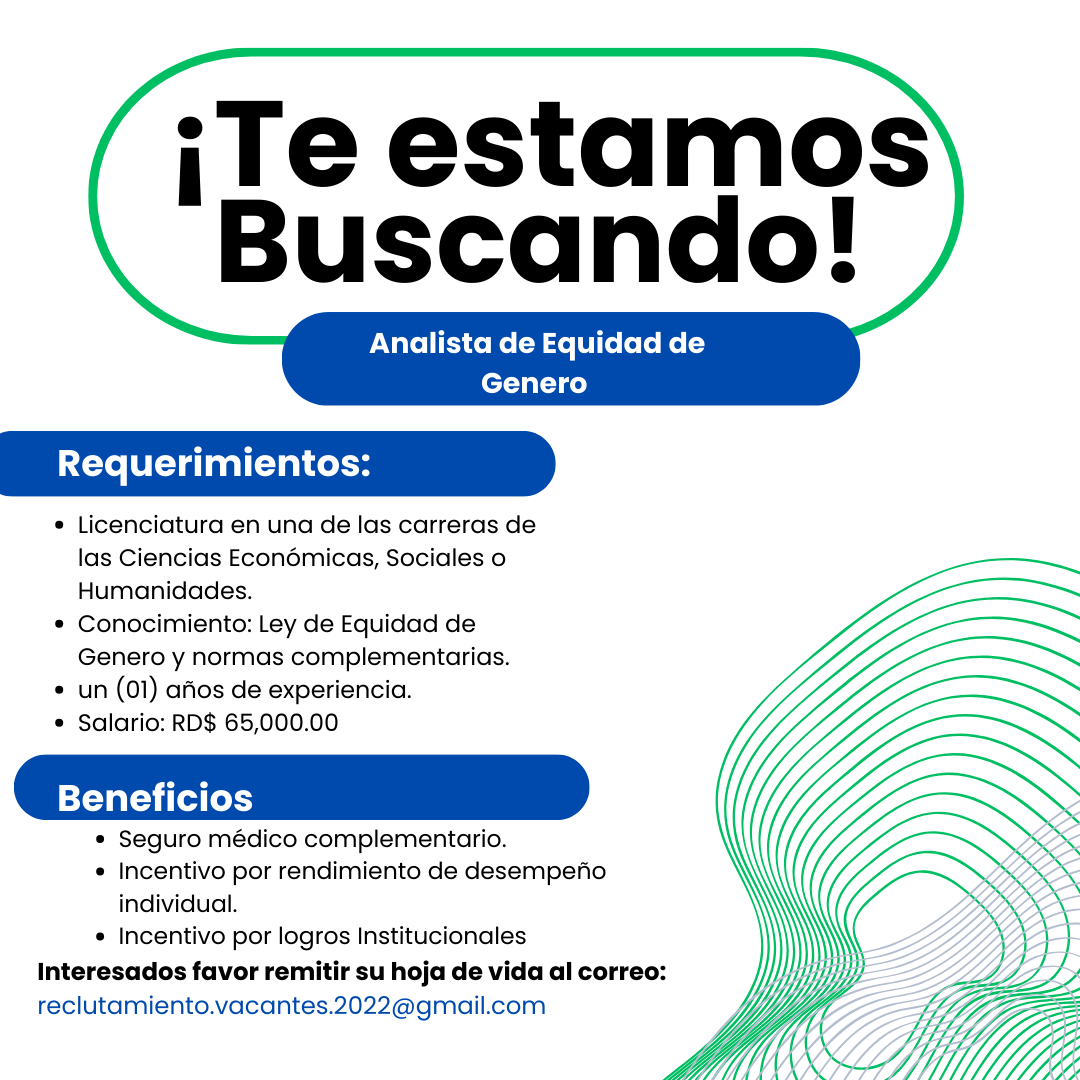 empleos disponibles - analista de Equidad de Genero 0