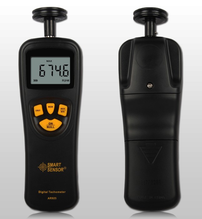 equipos profesionales - Tacometro Digital Medidor de Velocidad Rotacion Contacto LCD 9