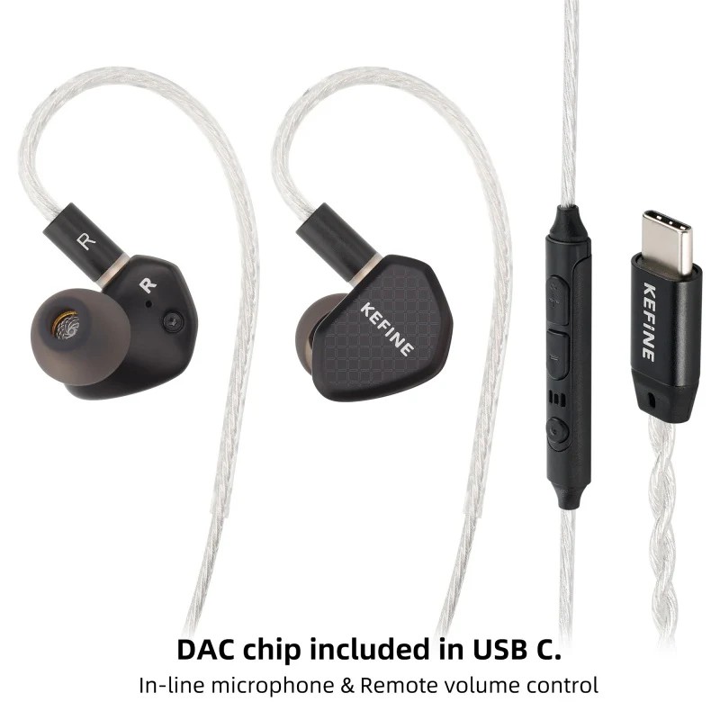 camaras y audio - Kefine Klean 10mm DLC Driver Dinámico DSP Type C con Mic y control de volumen 1