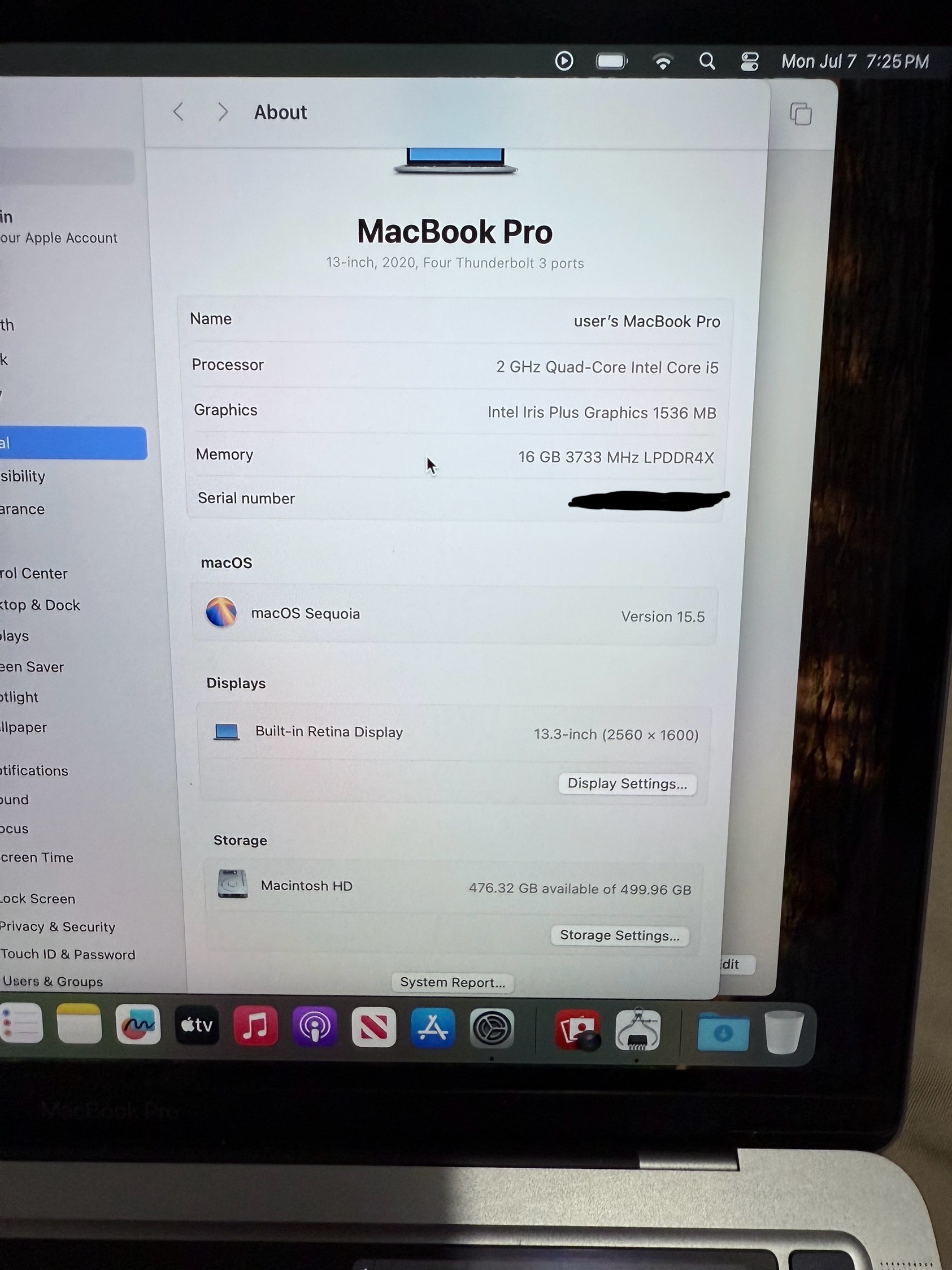 computadoras y laptops - MacBook Pro 2020 13-Inch i5/16GB/500Gb SSD  5