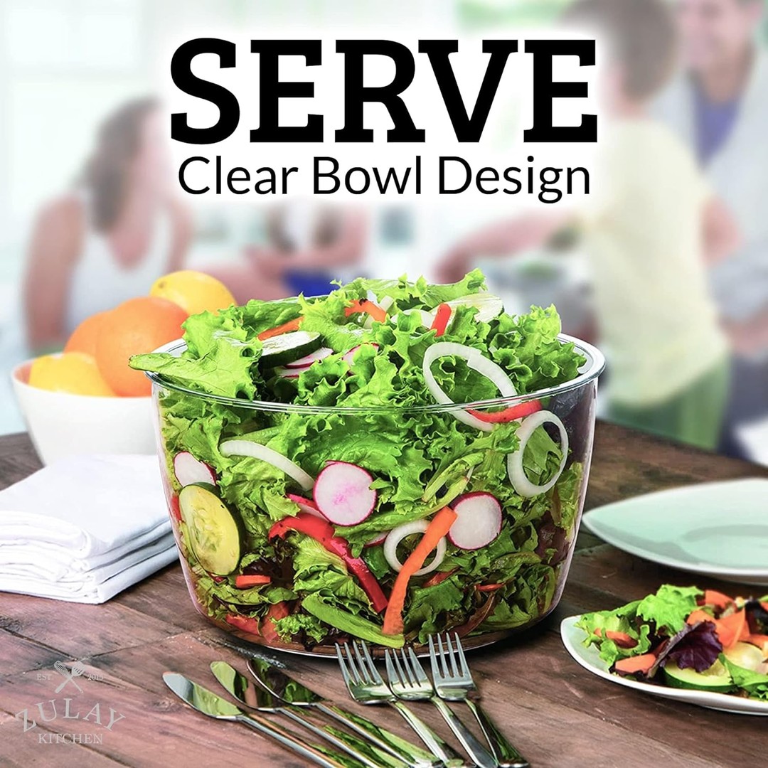 cocina - Secador manual de ensalada lechuga Spinner de gran capacidad 5 Litros lechuga 3