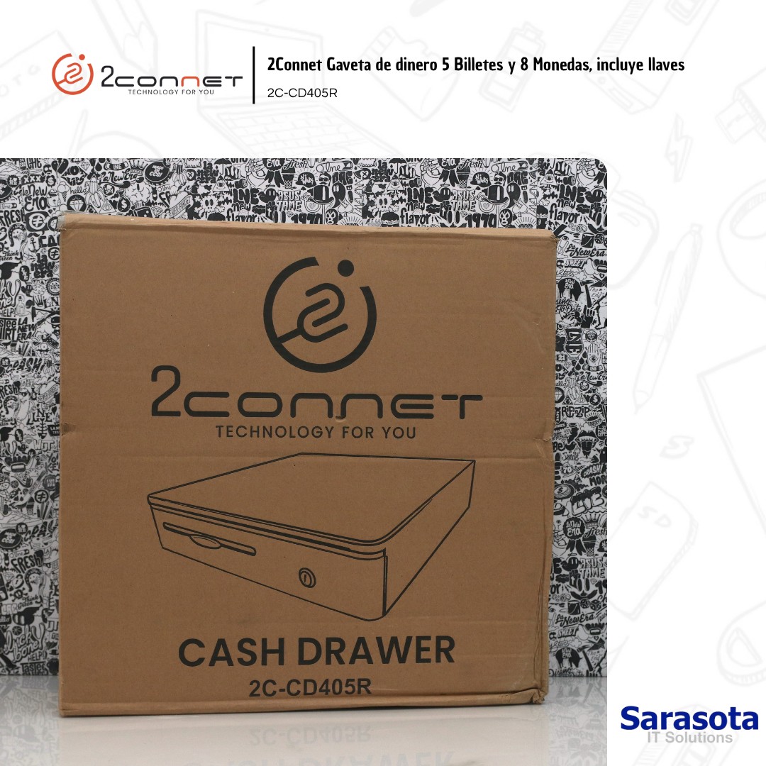 accesorios para electronica - 2Connet Caja Registradora de 5 Billetes y 8 Moneda