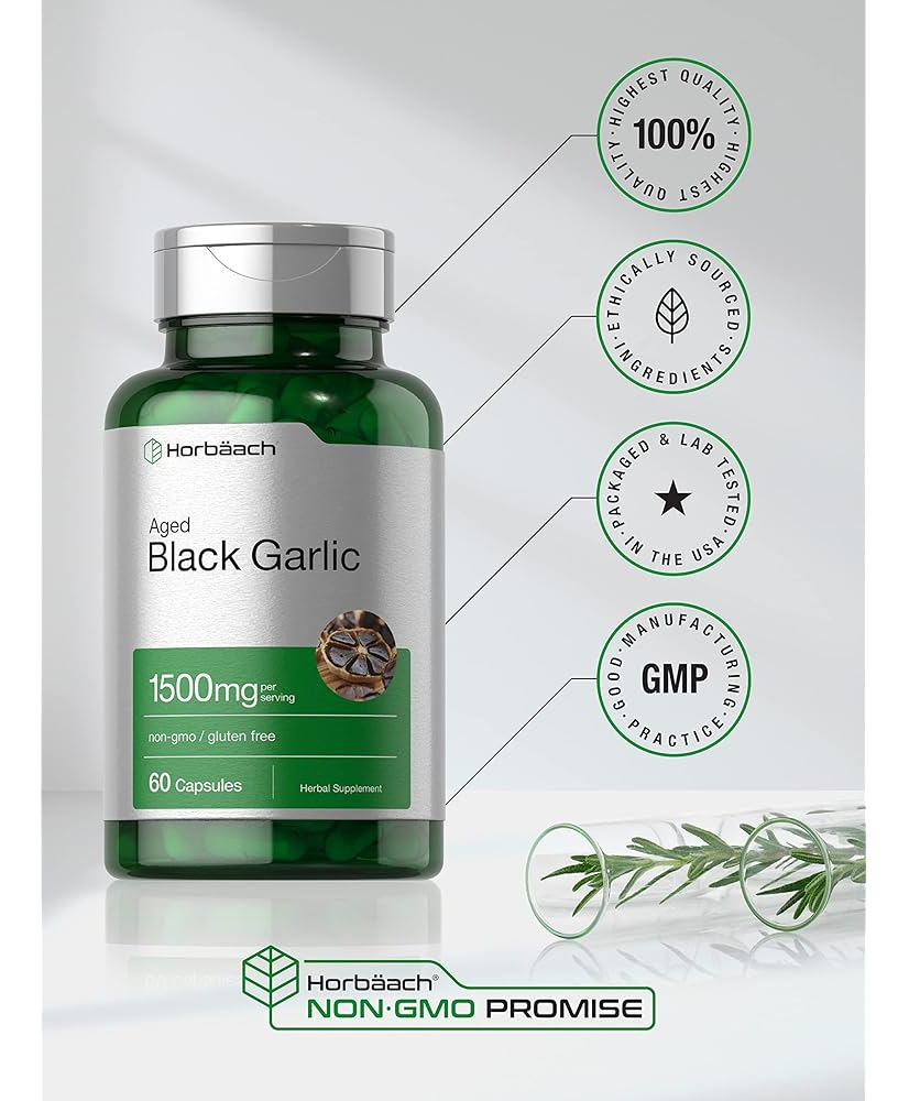 Salud y Equipamiento Médico - Ajo Negro Envejecido 1500 Mg | 60 Cápsulas | Extracto 4