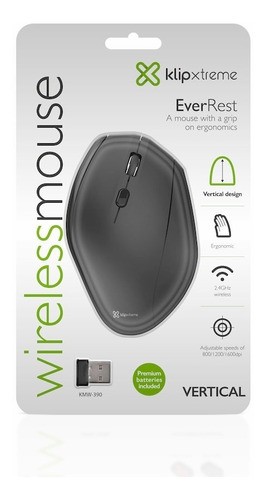 computadoras y laptops - MOUSE WIRELESS KLIPX VERTICAL, ERGONOMICO, 2.4 GHZ,800/1200/1600DPI 0