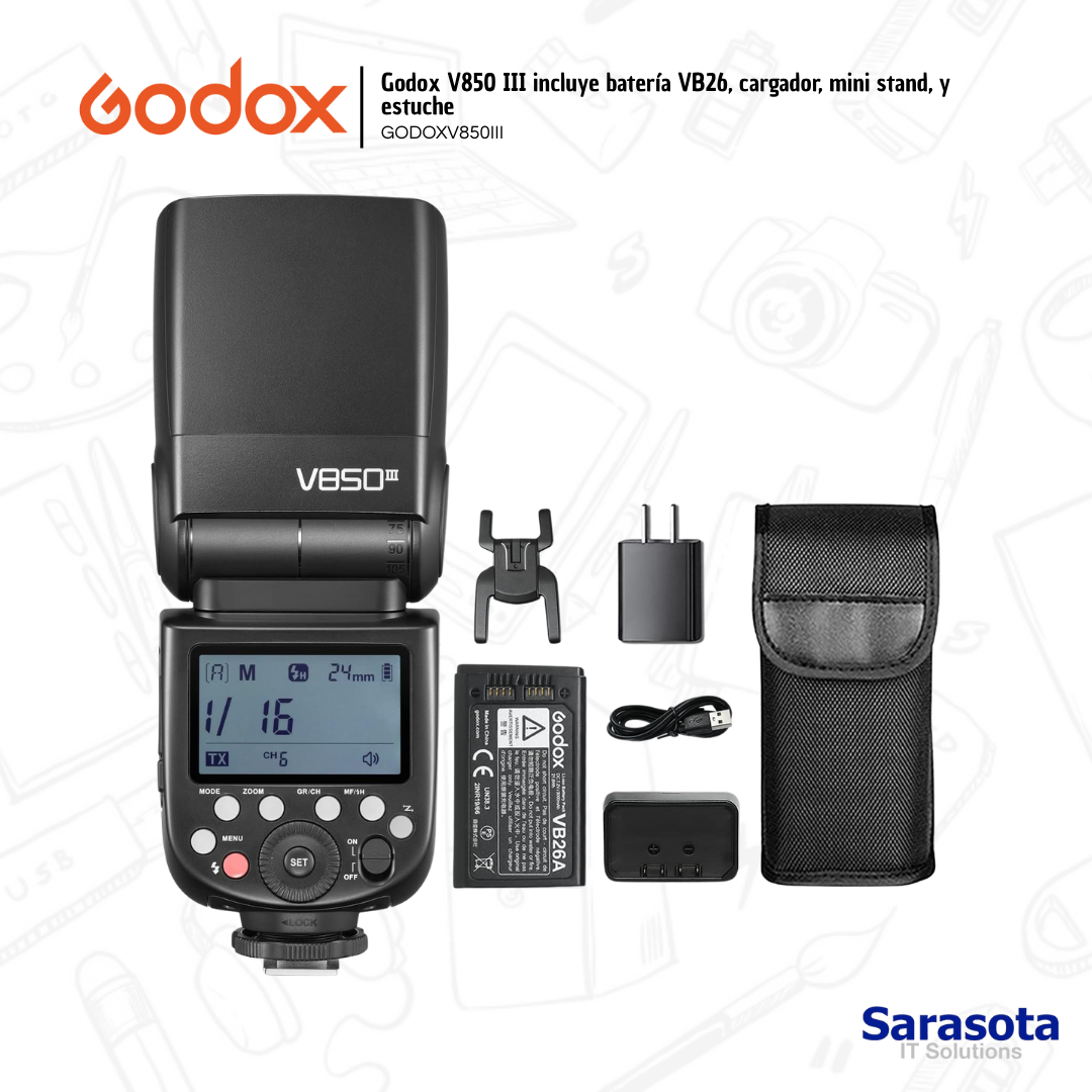 accesorios para electronica - Godox V850 III incluye batería VB26 + accesorios  1