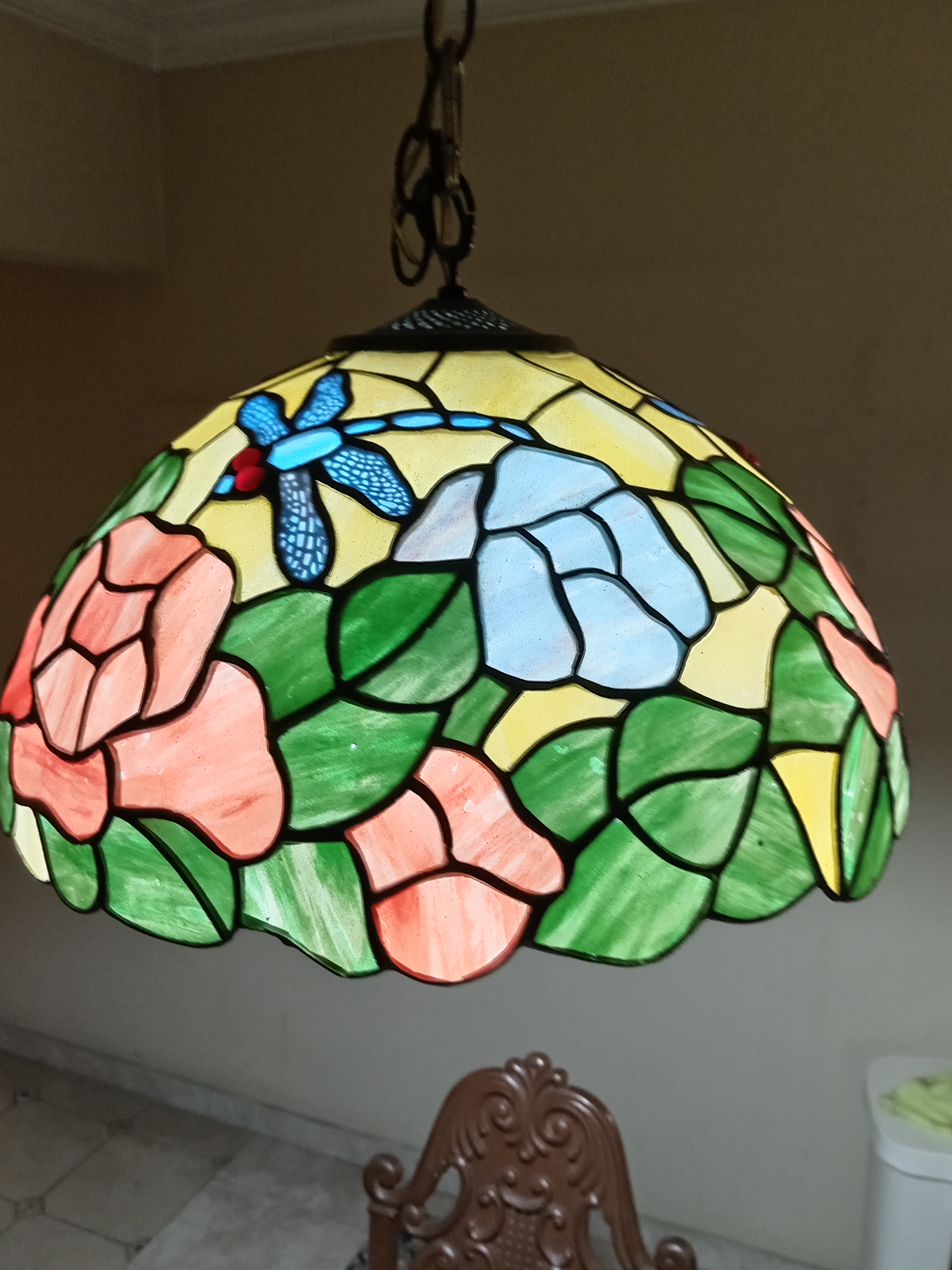 muebles y colchones - Lámpara antigua de Vitral 1