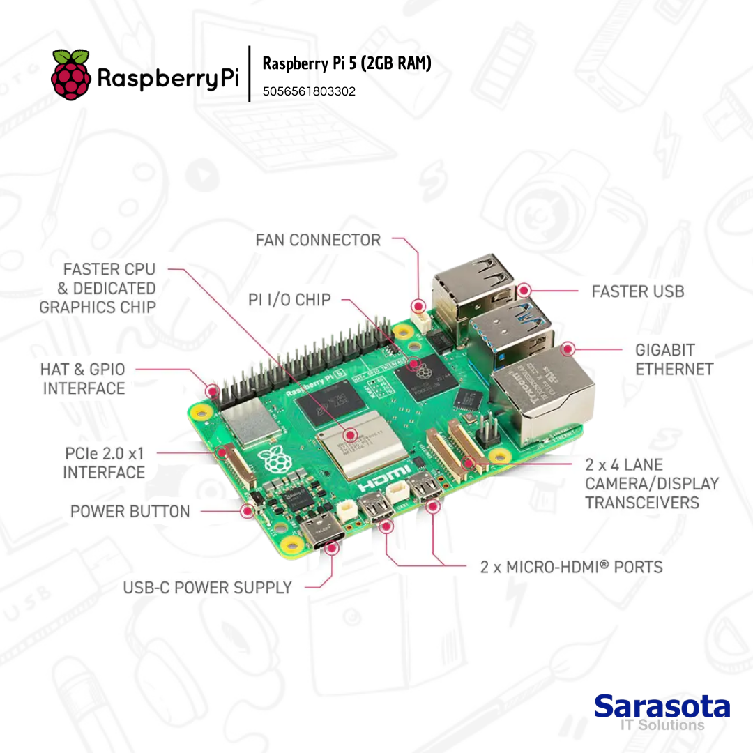 accesorios para electronica - Raspberry Pi 5 2Gb Computador Monoplaca 2