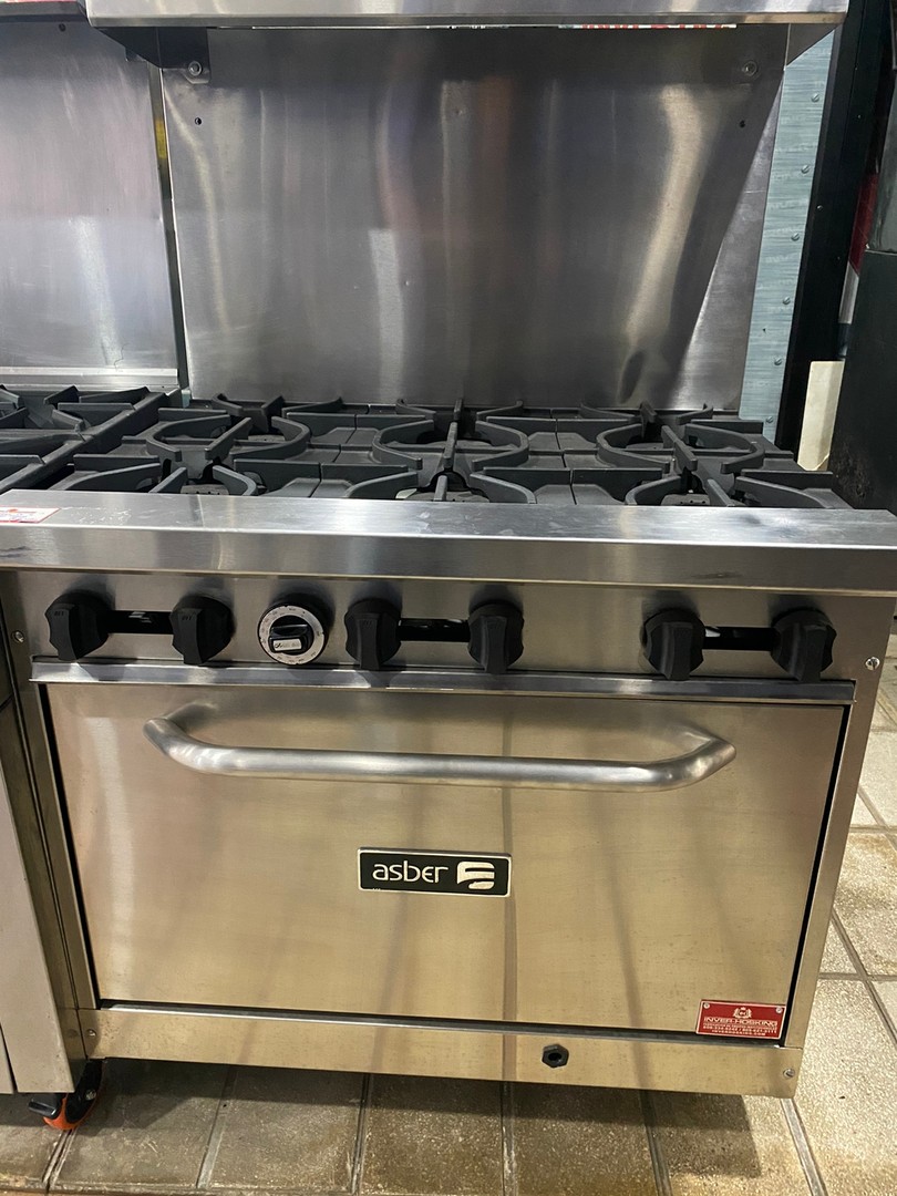 equipos profesionales - Estufa De 6 Hornilla con Horno, Asber 0