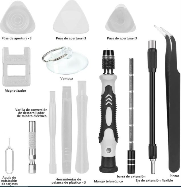 herramientas, jardines y exterior - Kit juego de destornilladores de precision 115 en 1 bisutime 4