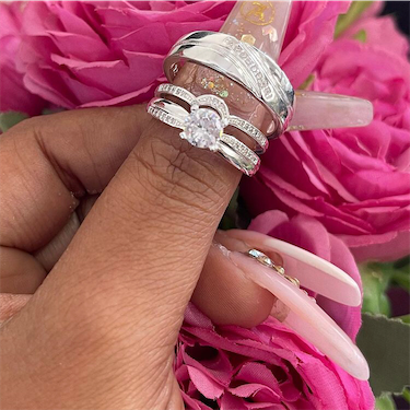joyas, relojes y accesorios - Trios matrimoniales plata 925 5