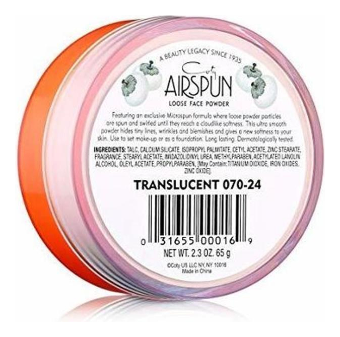 Salud y Equipamiento Médico - Polvo Facial - Airspun Loose Face Powder - Translucido, X1 1
