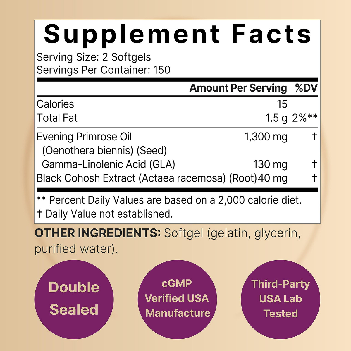 Salud y Equipamiento Médico - Aceite De Onagra Naturebell Con Cohosh Negro, 1,300 Mg Por P 2