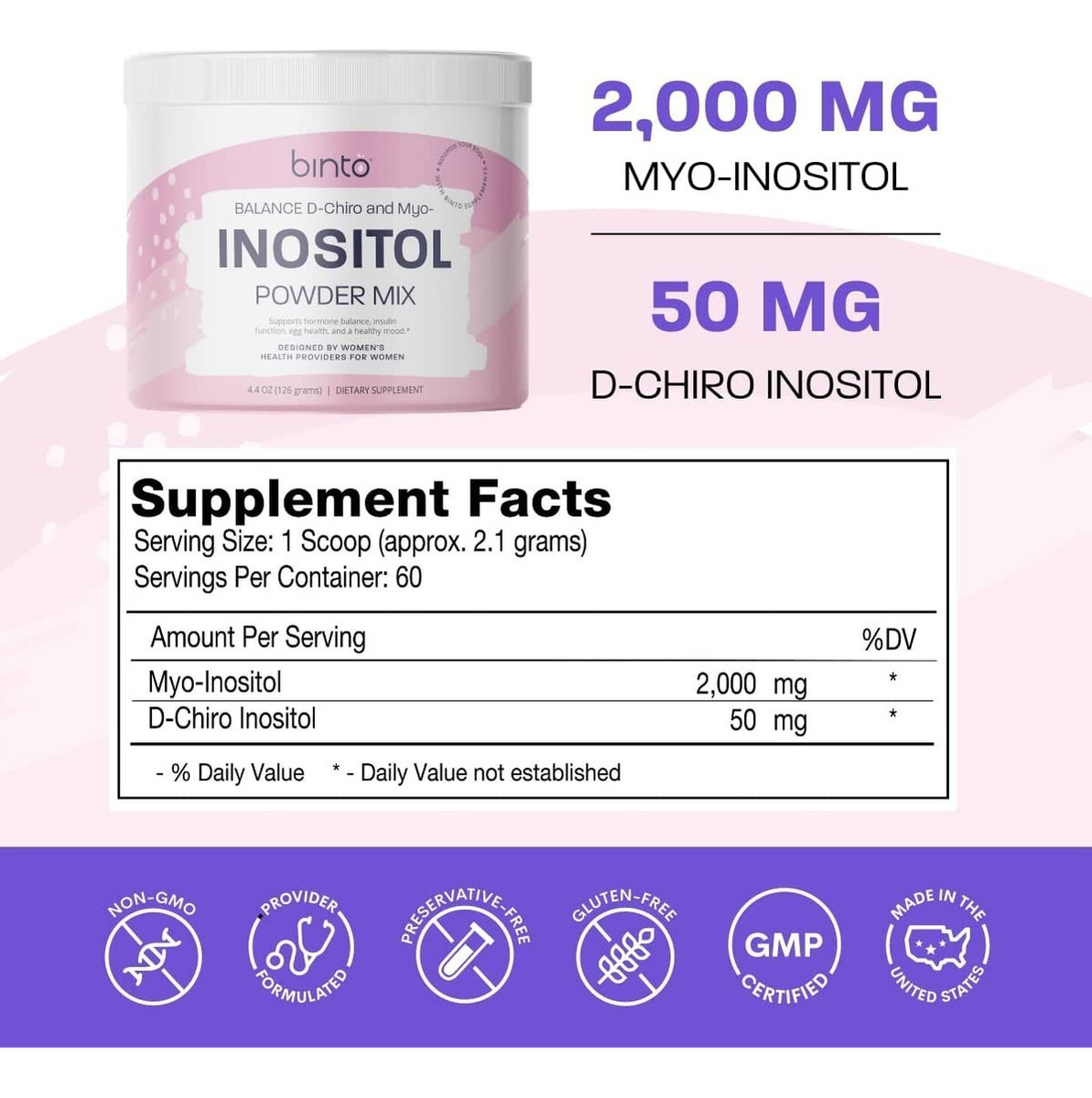 Salud y Equipamiento Médico - Inositol En Polvo 2000 Mg Binto - G A $ - G A $2380 1