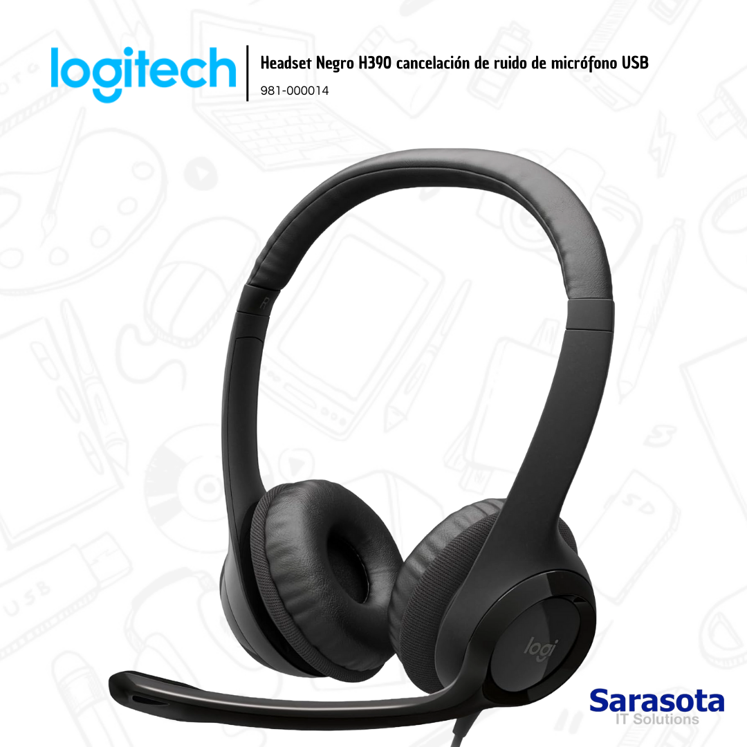 accesorios para electronica -  Logitech Headset H390 audífonos con micrófonos 