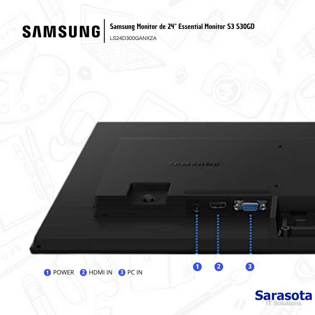 accesorios para electronica - Samsung Monitor de 24" Essential Monitor S3 S30GD 1