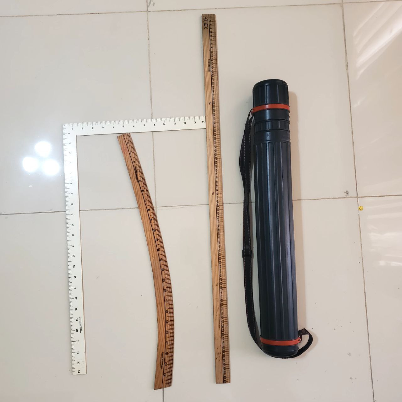 equipos profesionales - Juegos 3 reglas L, Curva y Recta y tubo extensible 1