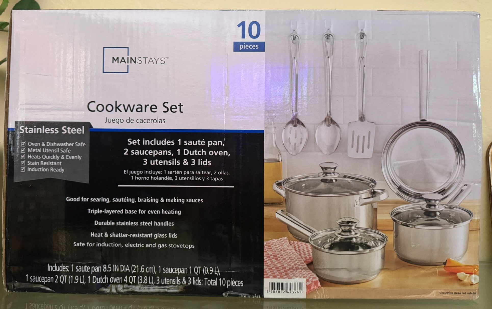 cocina - MAINSTAY SET  ACERO INOXIDABLE DE 10 PIEZAS 
