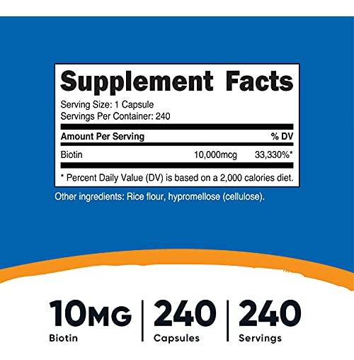 Salud y Equipamiento Médico - Biotina Nutricost (vitamina B7) 2