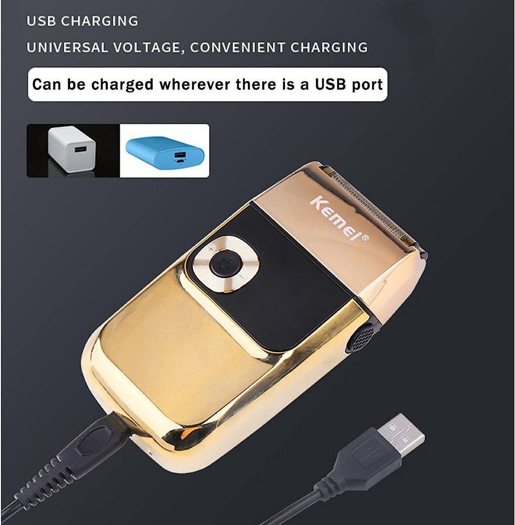 salud y belleza - KEMEI Maquinillas de afeitar eléctricas para hombres, pantalla LCD, abejon 3