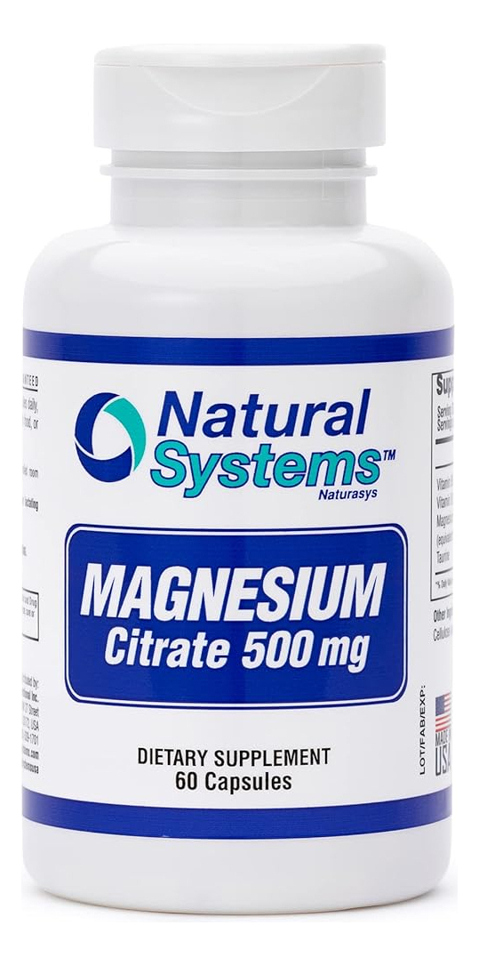 Salud y Equipamiento Médico - Citrato De Magnesio 500mg 60 Cápsulas De Natural Systems 0