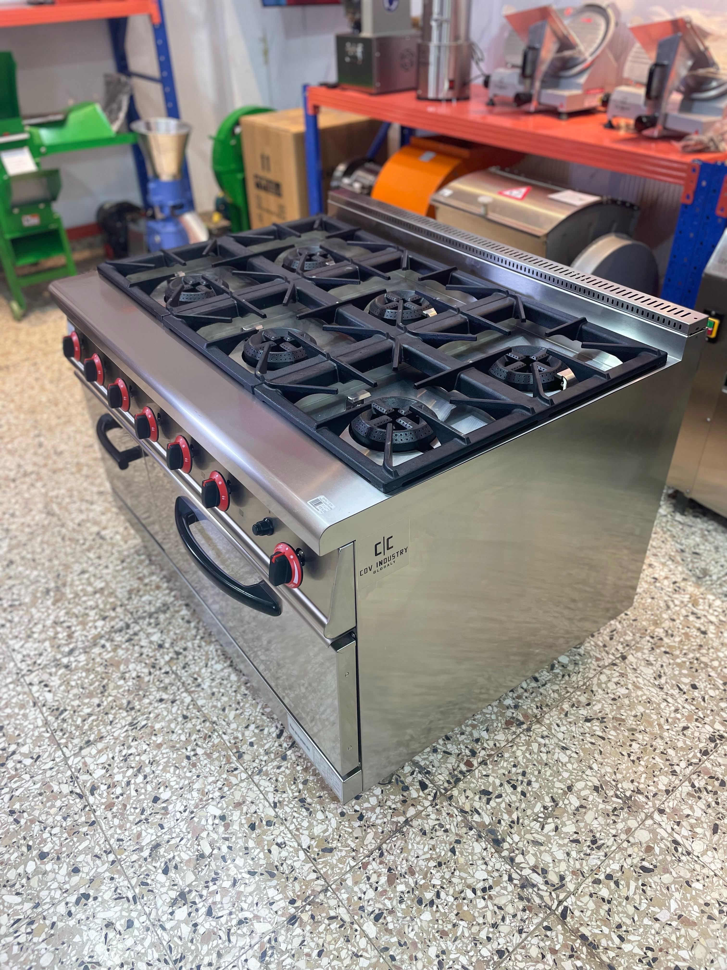 equipos profesionales - Estufa industrial comercial de 6 hornillas y horno 3