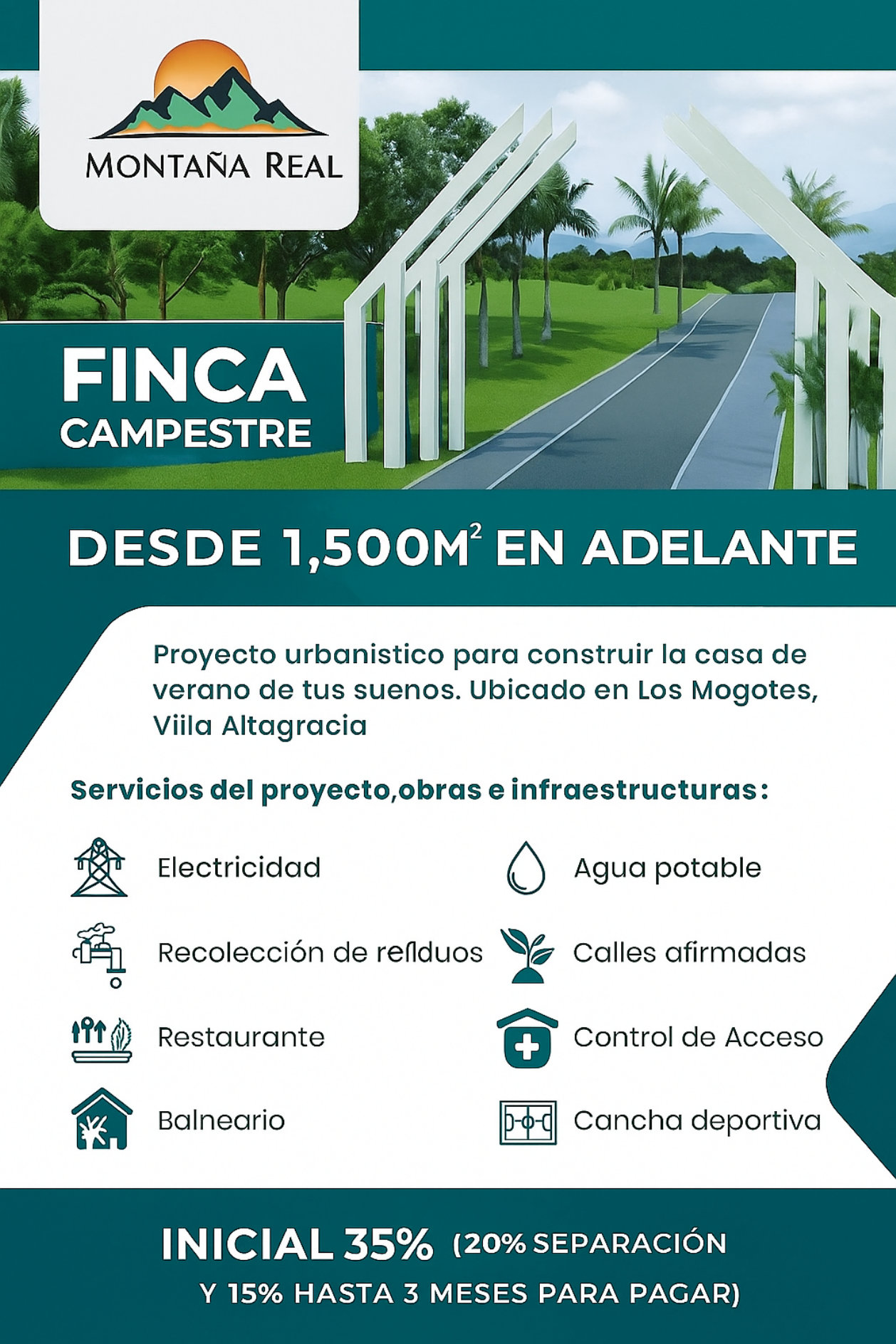 solares y terrenos - Terrenos en Montaña Real: Desde 1,500 m² con financiamiento hasta por 4 años 1