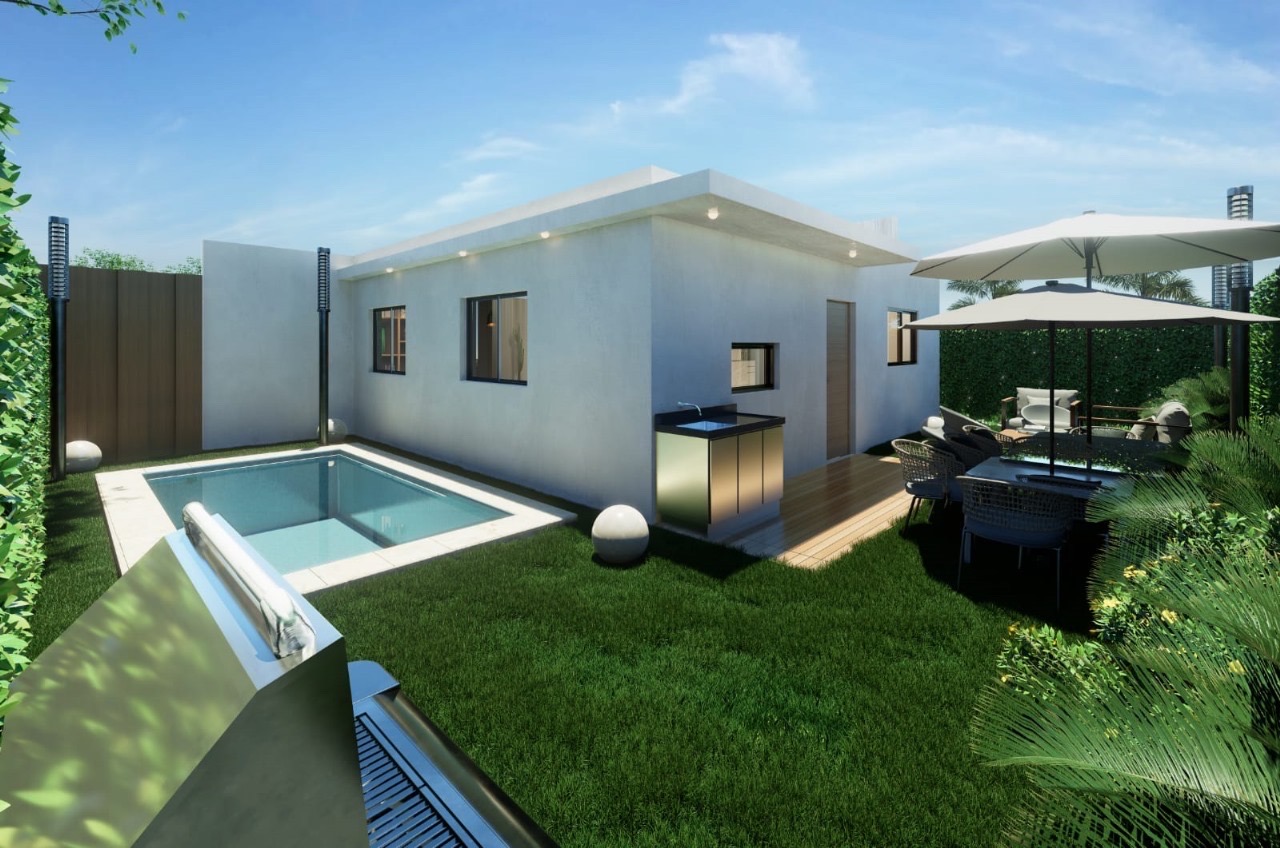 casas vacacionales y villas - venta de villas independientes en punta cana con opción a piscina  0
