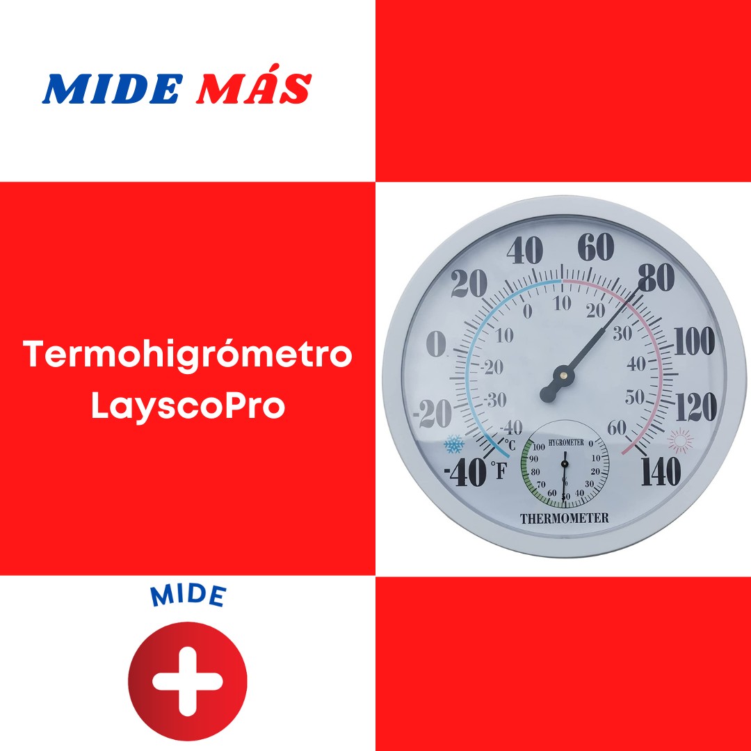 herramientas, jardines y exterior - Termómetro e higrómetro, no necesita batería, LayscoPro 2