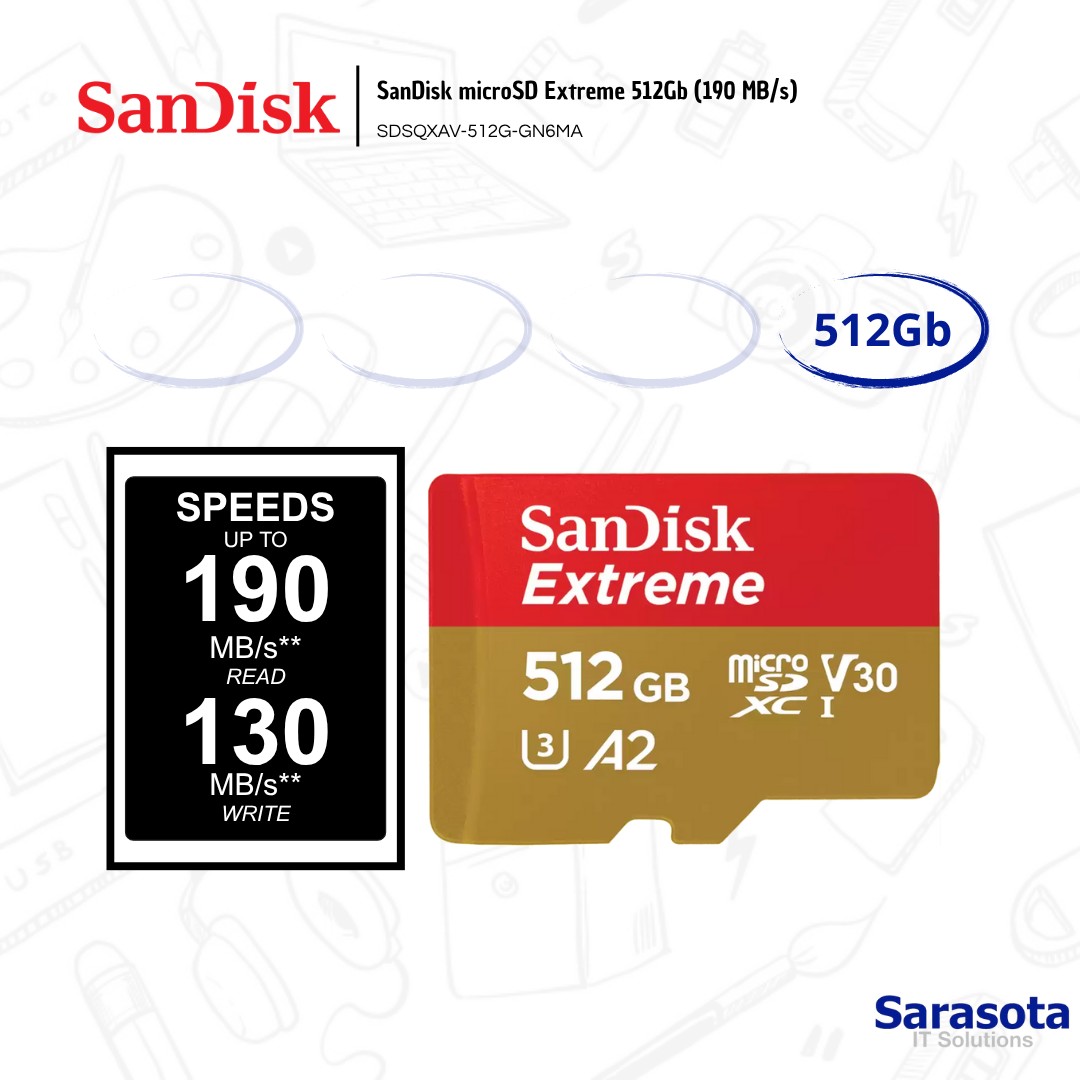 accesorios para electronica - MicroSD 512Gb SanDisk Extreme (190 MB/s) 1