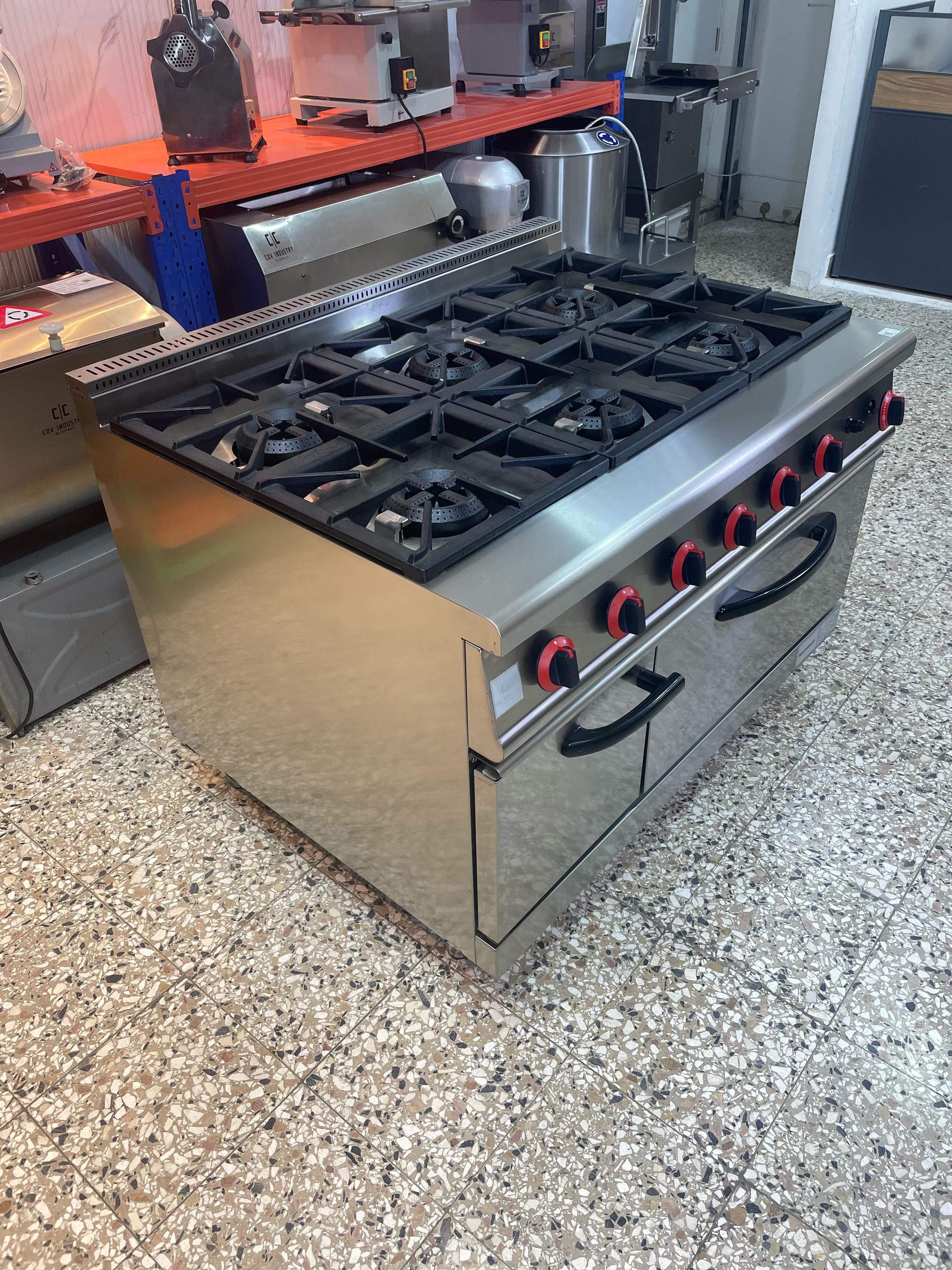 equipos profesionales - Estufa industrial comercial de 6 hornillas y horno 4