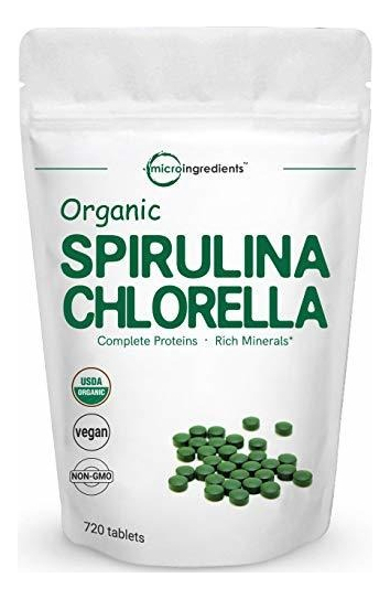 Salud y Equipamiento Médico - Clorella Y Espirulina Organica 3000mg, 720 Tabletas 0