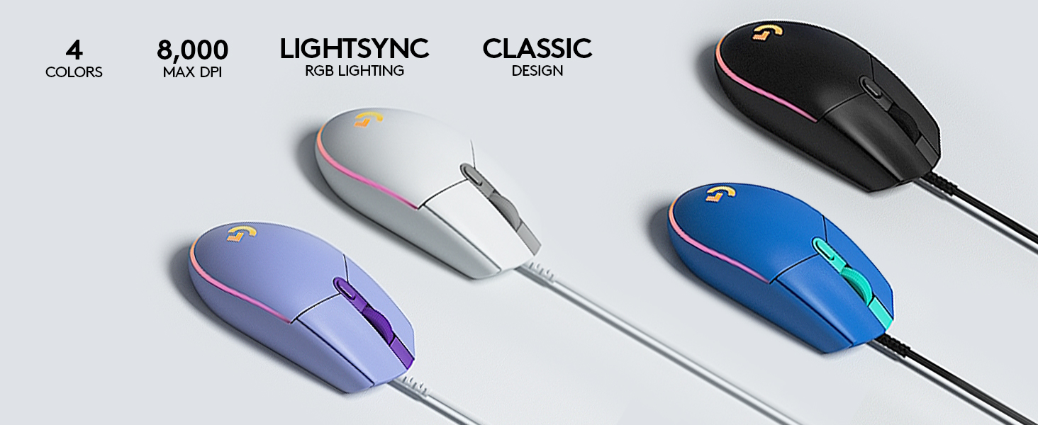 computadoras y laptops - MOUSE LOGITECH G203 LIGHTSYNC GAMING, USB,ILUMINACIÓN RGB LIGHTSYNC,6 BOTONES  2