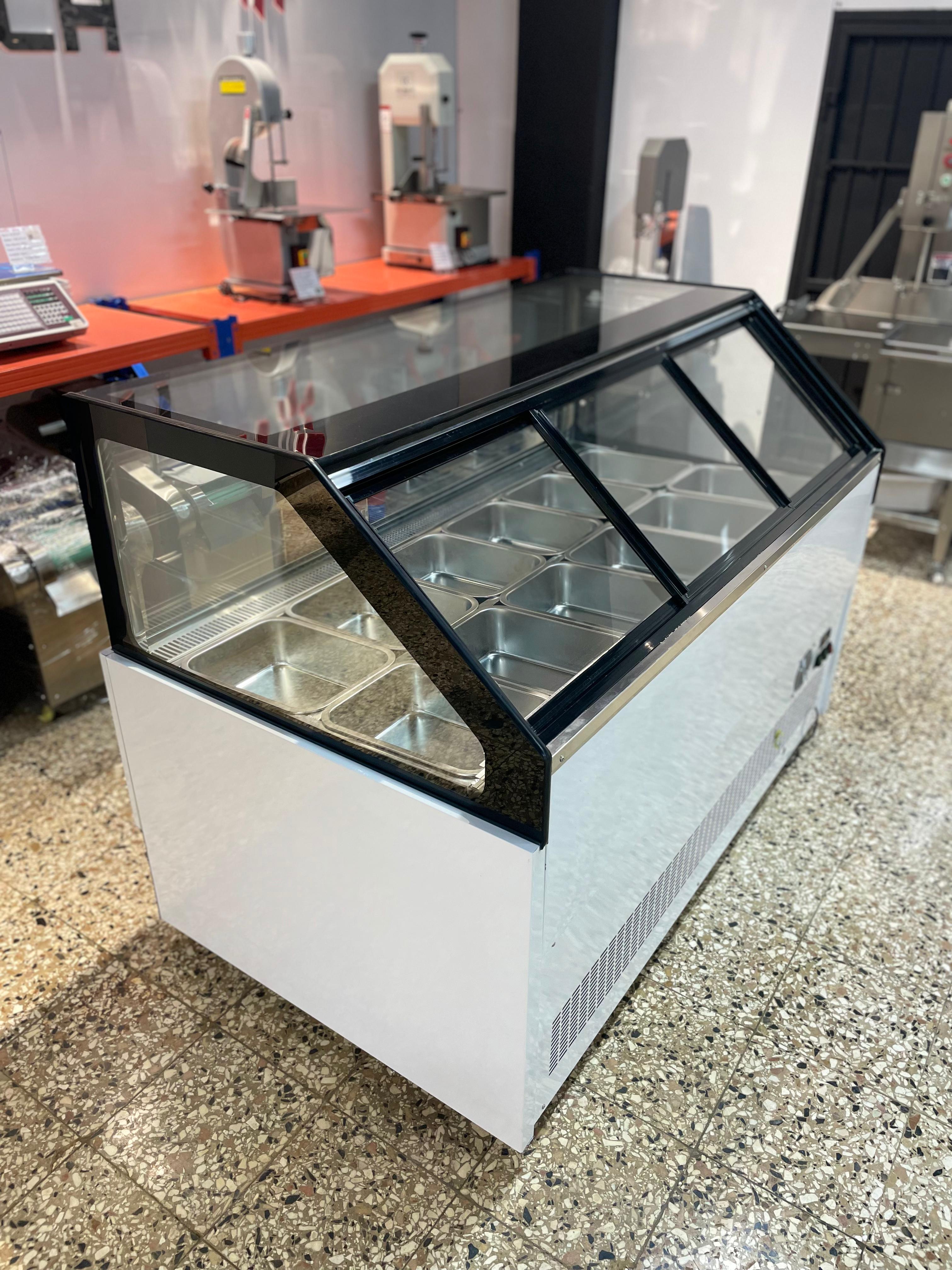 equipos profesionales - Vitrina fria freezer exhibidor para helado duro 9