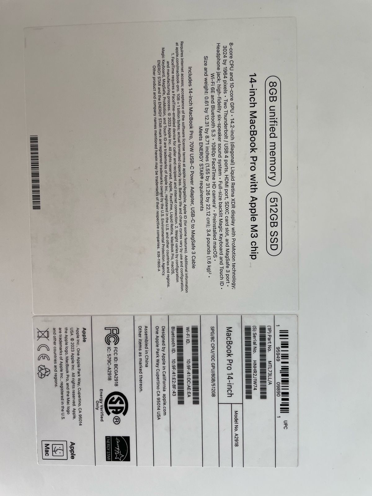 computadoras y laptops - MACBOOK PRO M3 14 PULGADAS 512GB 8GB RAN/ OPEN BOX 0