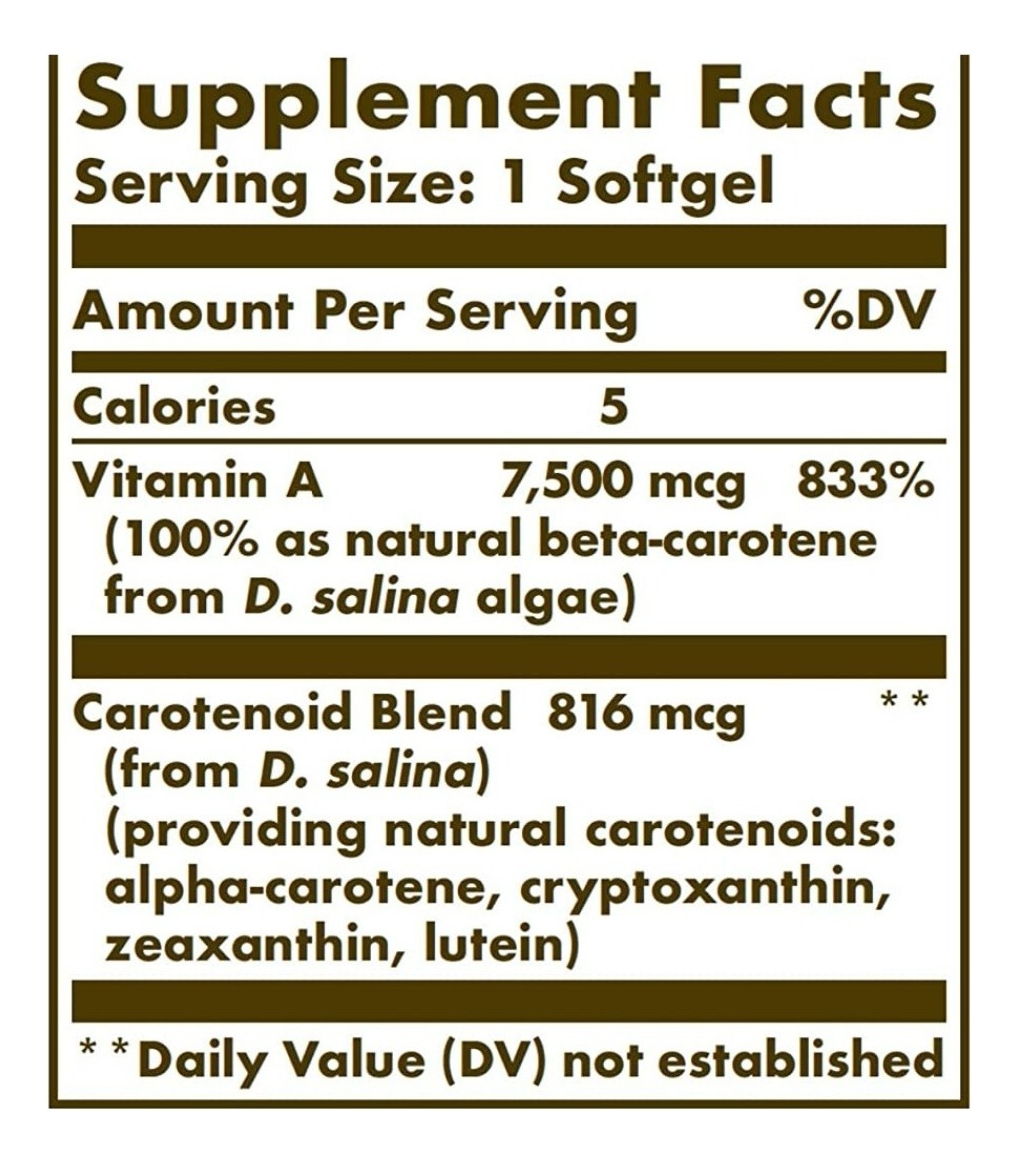 Salud y Equipamiento Médico - Beta Caroteno 180caps- Solgar - Unidad 1