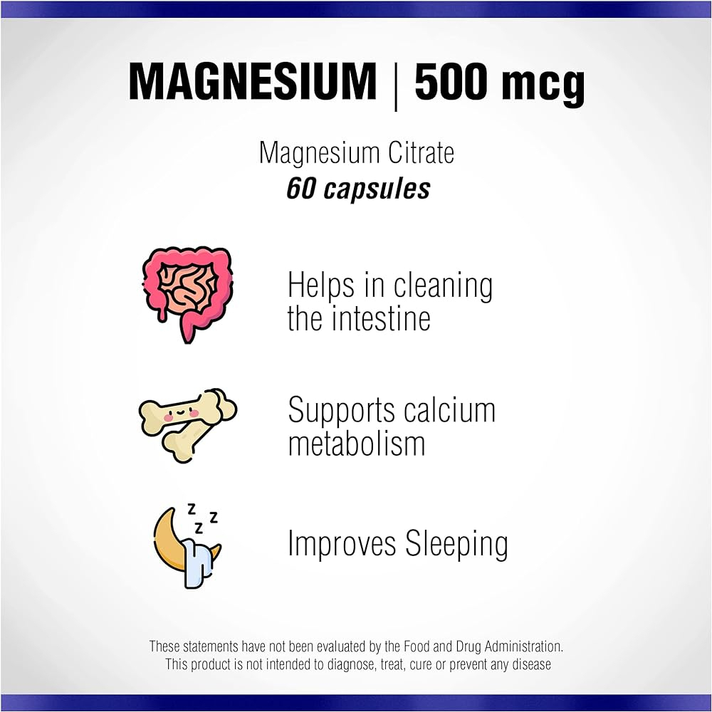 Salud y Equipamiento Médico - Citrato De Magnesio 500mg 60 Cápsulas De Natural Systems 2