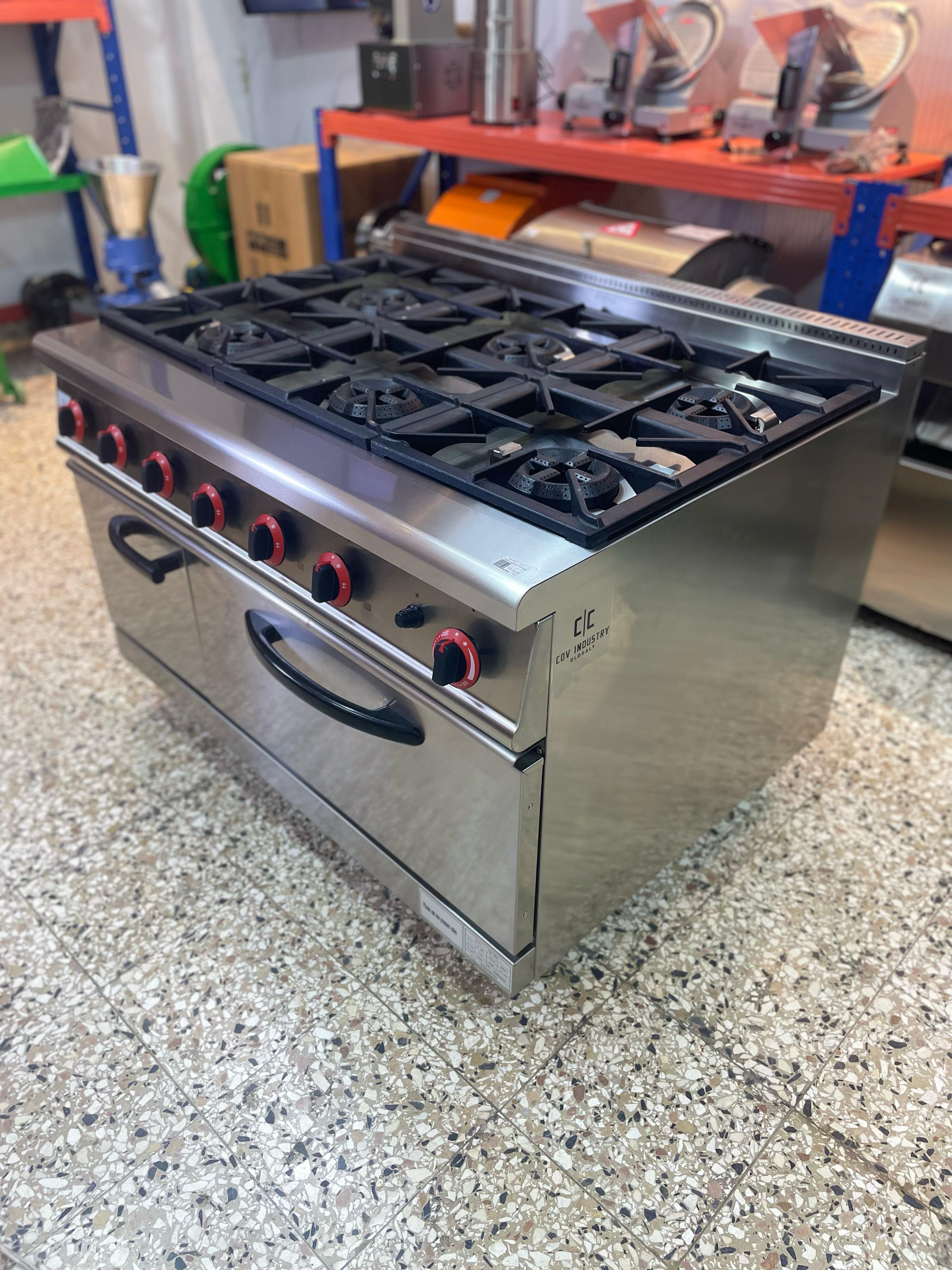 equipos profesionales - Estufa industrial comercial de 6 hornillas y horno 5
