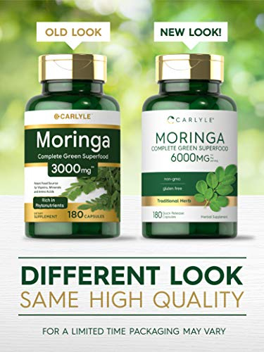 Salud y Equipamiento Médico - Moringa Oleifera | 180 Capsulas - Carlyle 1