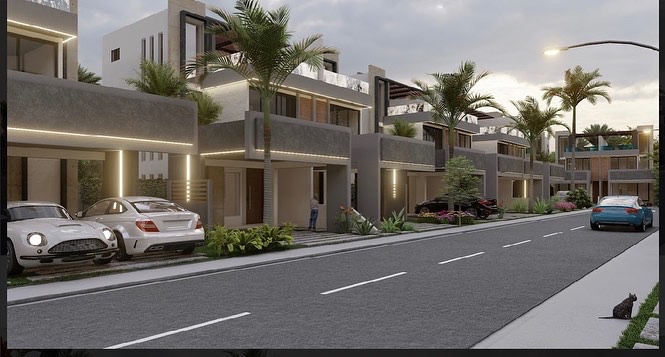 casas vacacionales y villas - Venta de villas De lujo con piscina tipo townhouse en los corales Punta cana bav 0