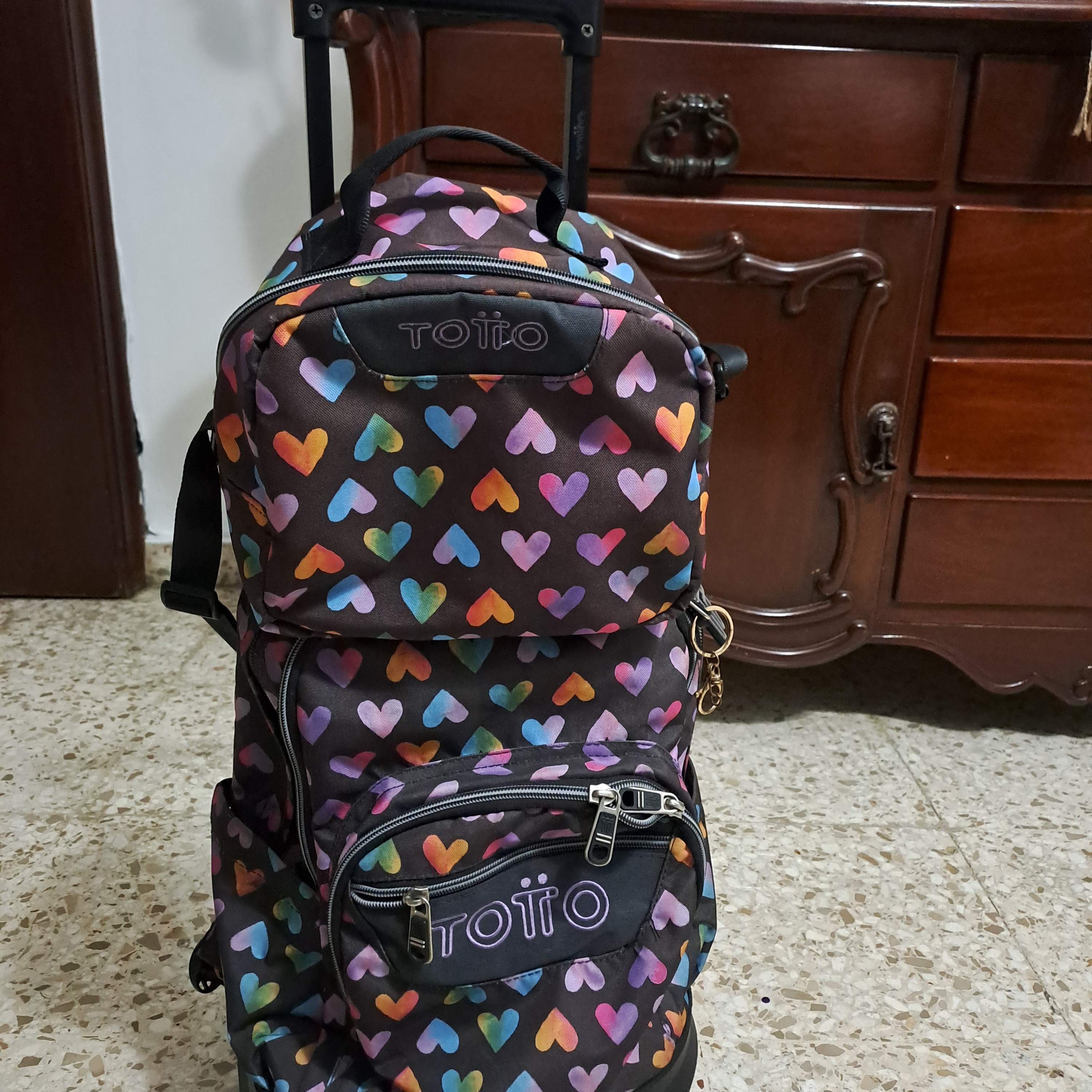 accesorios - mochila de ruedas + lonchera original 