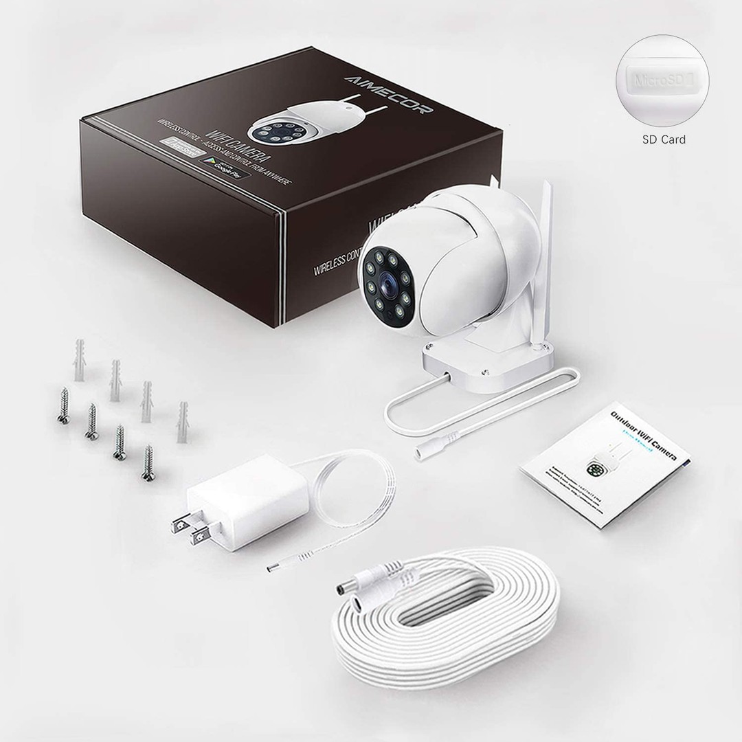 camaras y audio - Cámara de seguridad para exterior FHD 1080P Pan/Tilt 2.4G; con Wi-Fi.  1