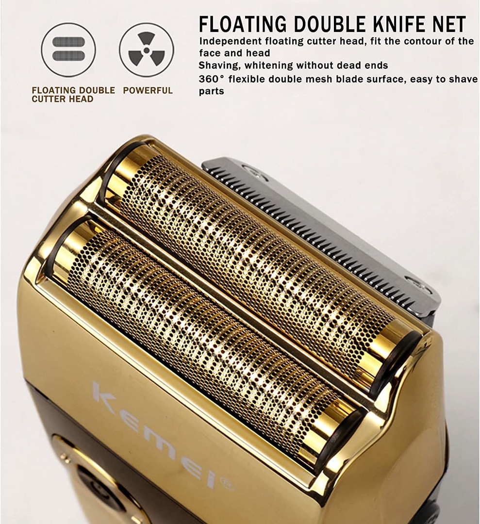 salud y belleza - KEMEI Maquinillas de afeitar eléctricas para hombres, pantalla LCD, abejon 7