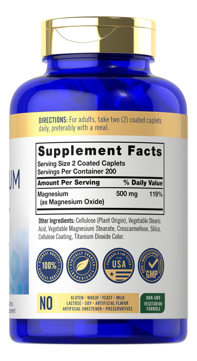Salud y Equipamiento Médico - Magnesio 500mg | 400 Capsulas Recubiertas 2