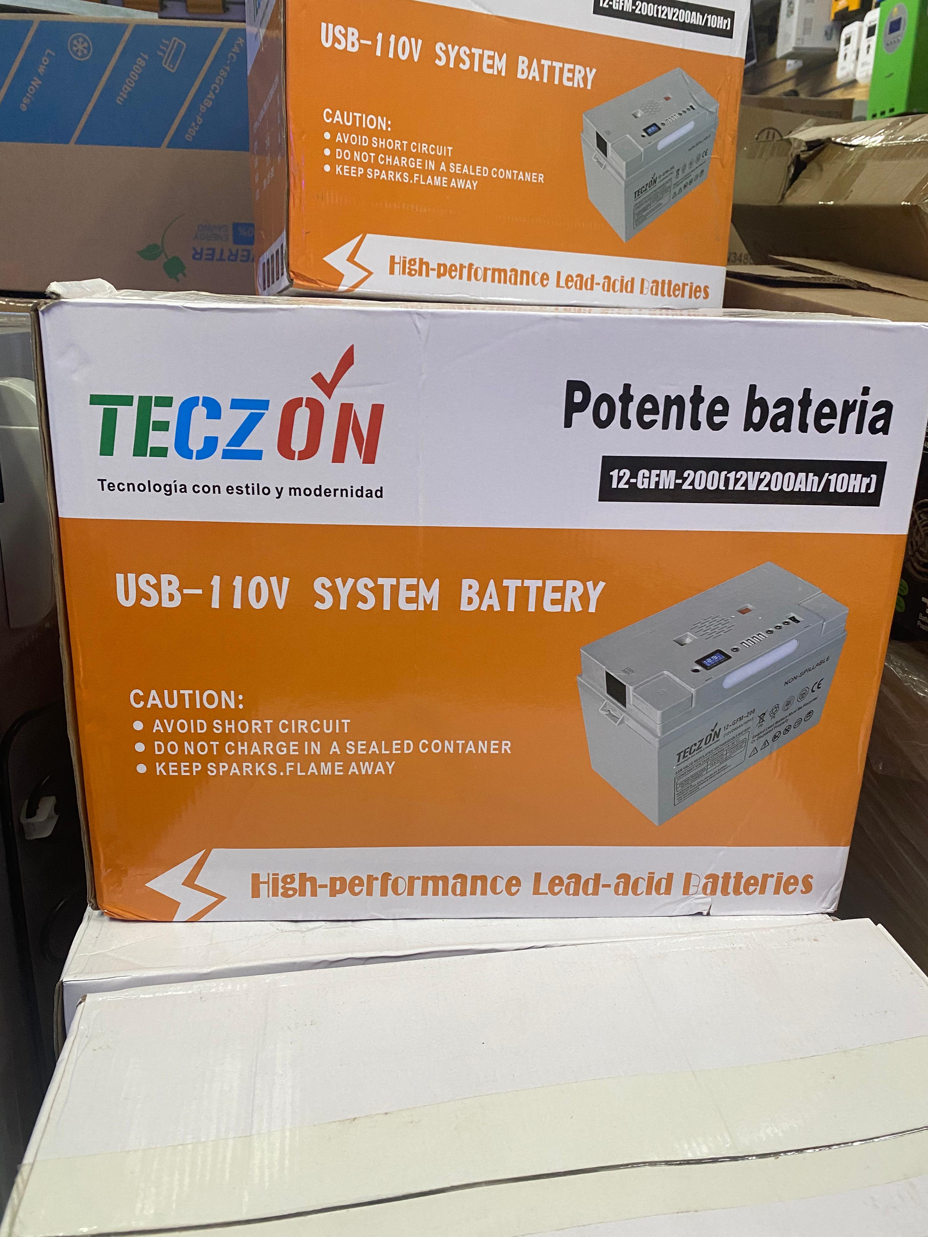 plantas e inversores - baterías Teczon con inversor integrado 200 AH libre de mantenimiento. 0