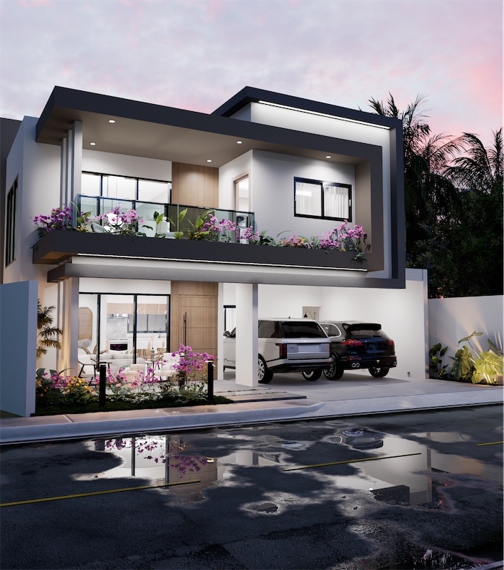 casas - Venta de casa moderna con piscina en la autopista de san Isidro prado oriental 1
