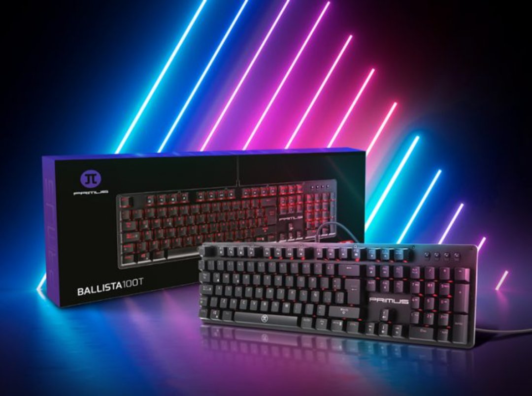 computadoras y laptops - TECLADO PRIMUS GAMING, USB, CON ILUMINACION ROJA (PKS-102S)