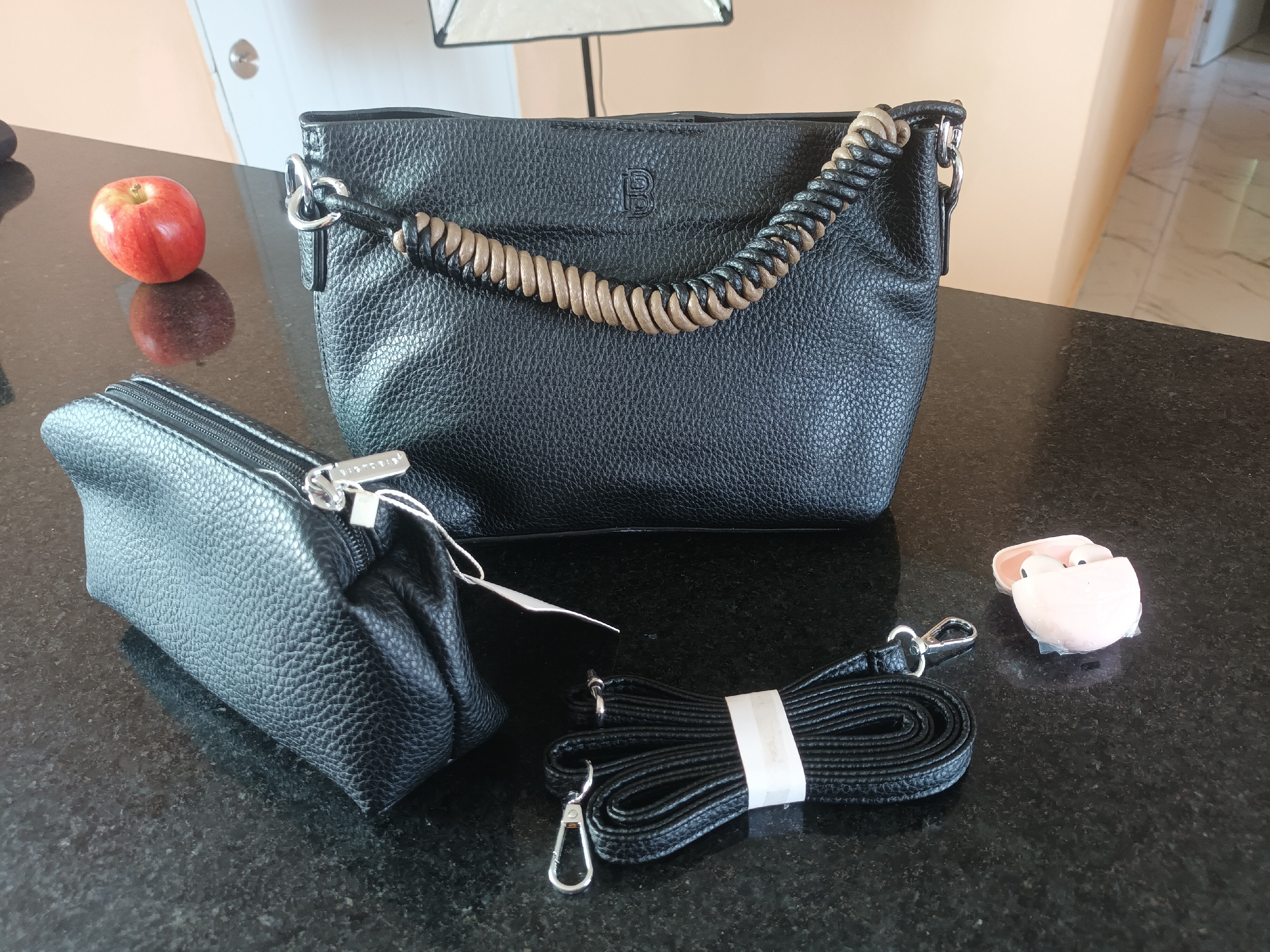 carteras y maletas - set de cartera negra 0