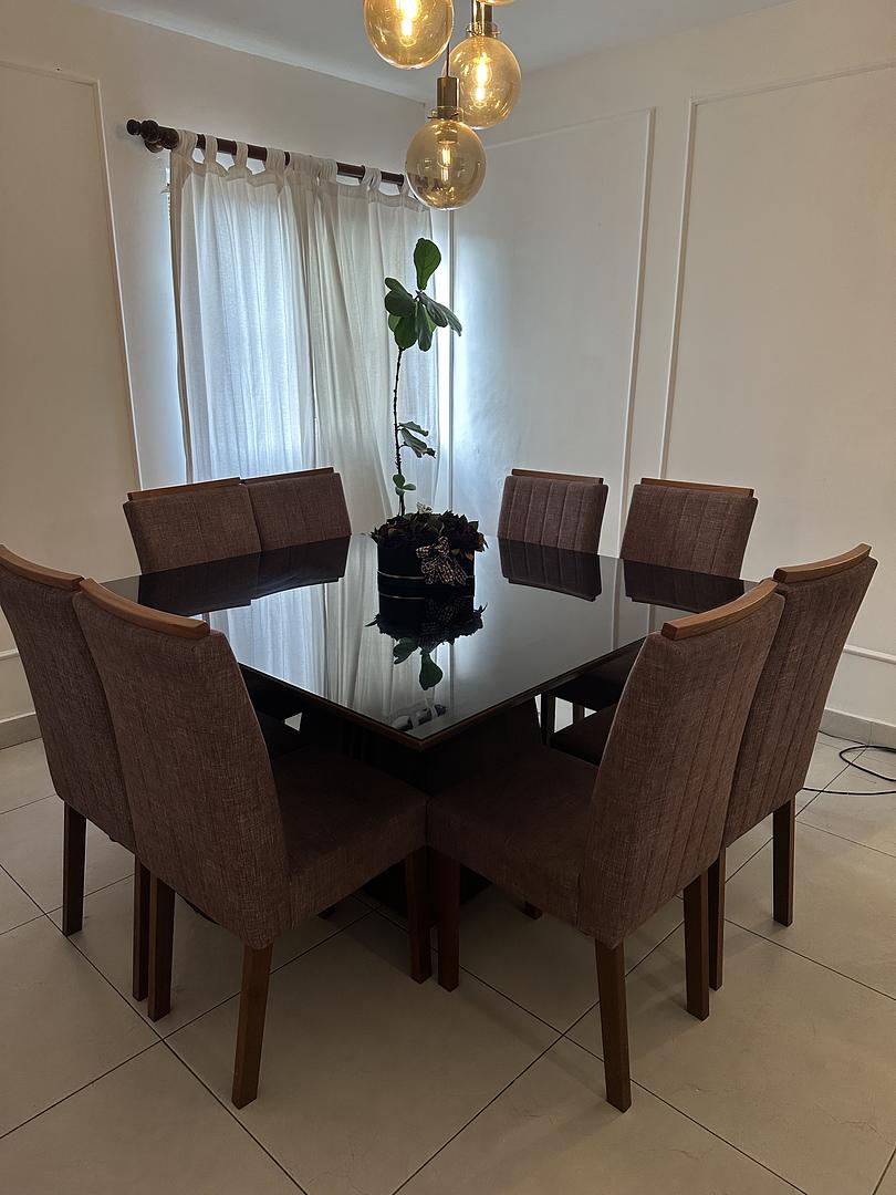 muebles y colchones - Juego de comedor de 8 sillas, cuadrado
