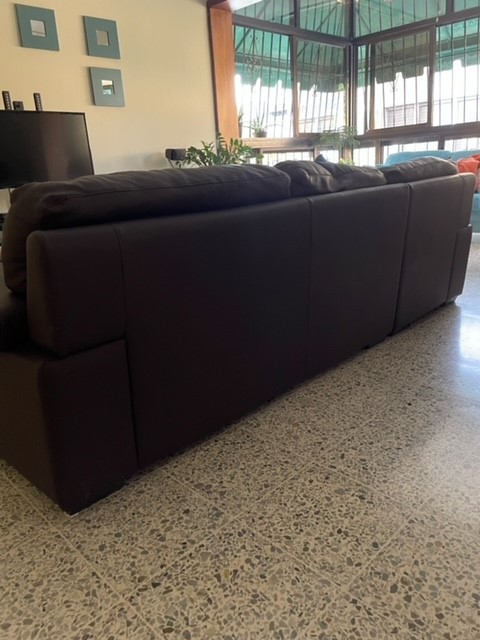 muebles y colchones - (SOFA) MUEBLE EN L DE CUERO 1