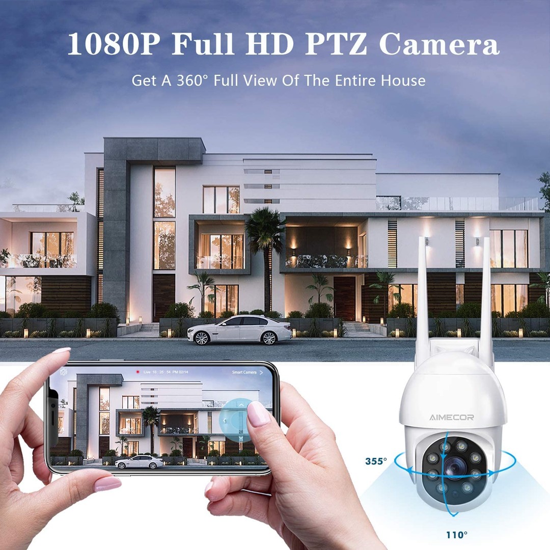 camaras y audio - Cámara de seguridad para exterior FHD 1080P Pan/Tilt 2.4G; con Wi-Fi.  2